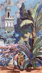 EDOUARD HERZIG FONTAINE AUX ABORDS DE LA MOSQUEE